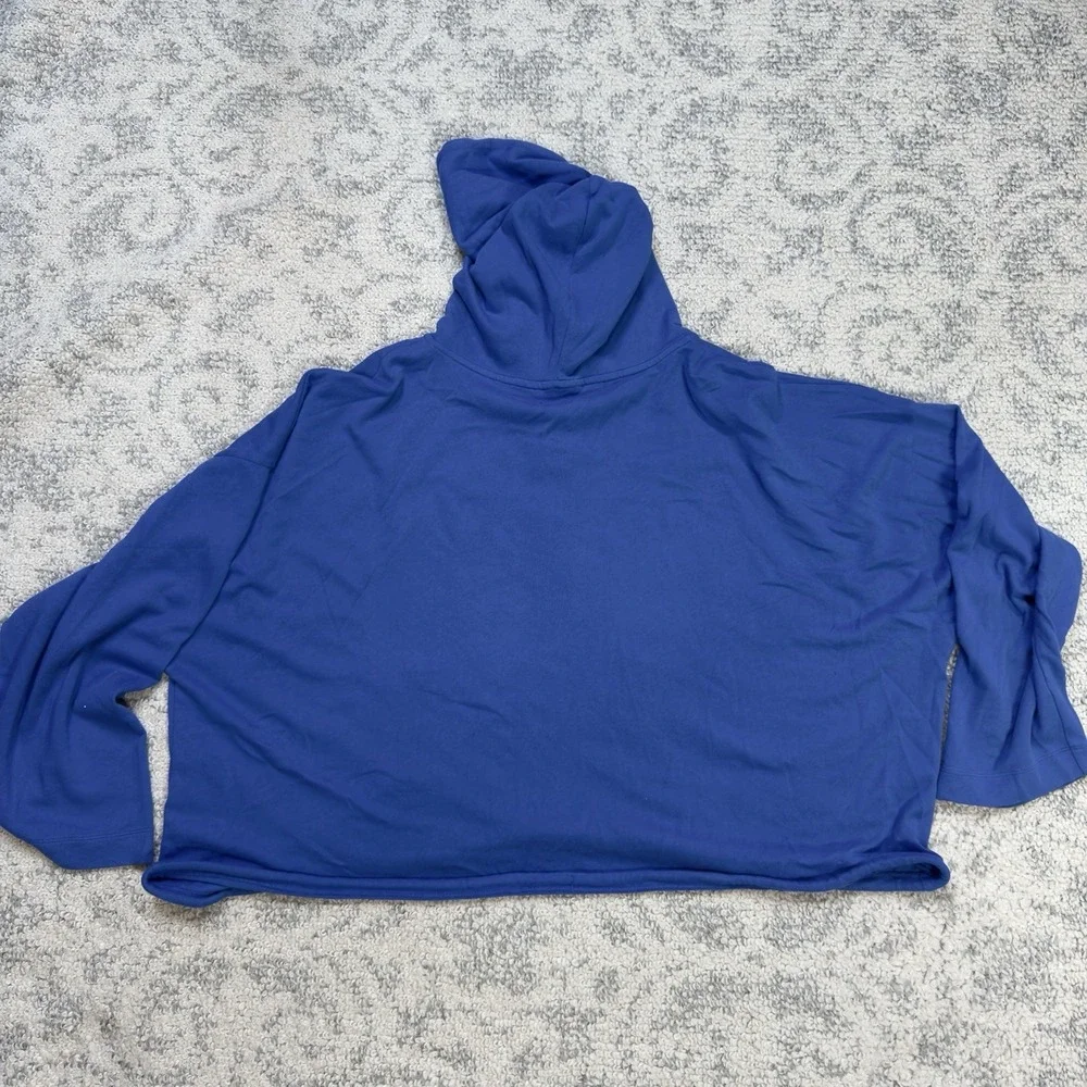 J.‎ Crew Full Zip Hoodie Unisex Cropped Size 3X Blue Pockets Fall Casual